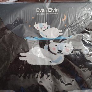 Eva & Elvin daily socks & tights for kids. Polar Bear. 6-24M One size